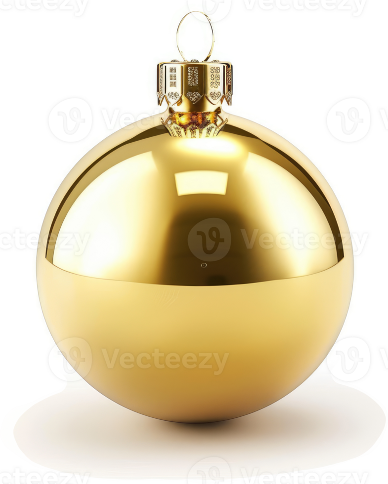 Polished golden sphere christmas ornament. png