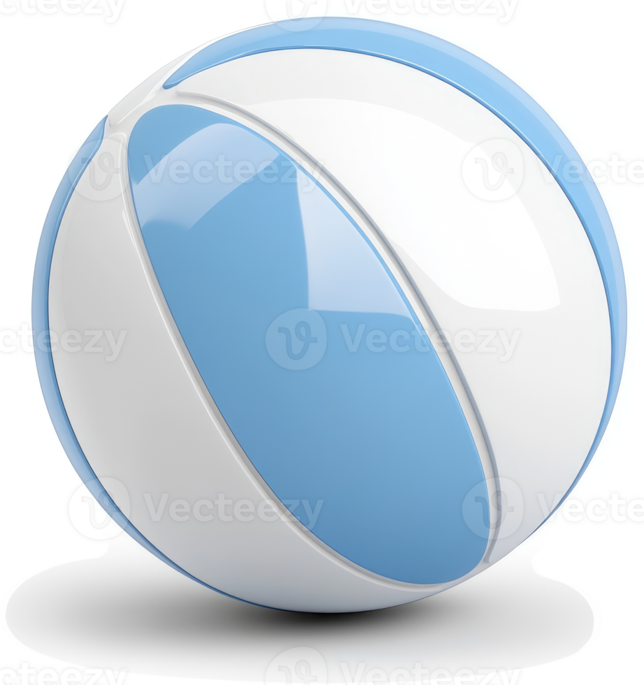 Stylish light blue and white basketball design. png