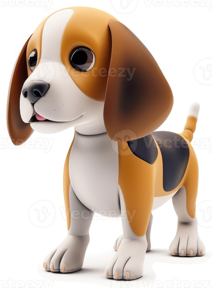 Cute beagle puppy in a cartoon style. png