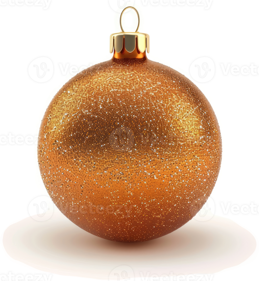 A festive, golden-copper Christmas ornament. png