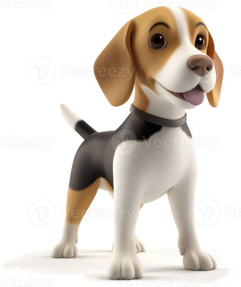 Smiling beagle cartoon character illustration. png