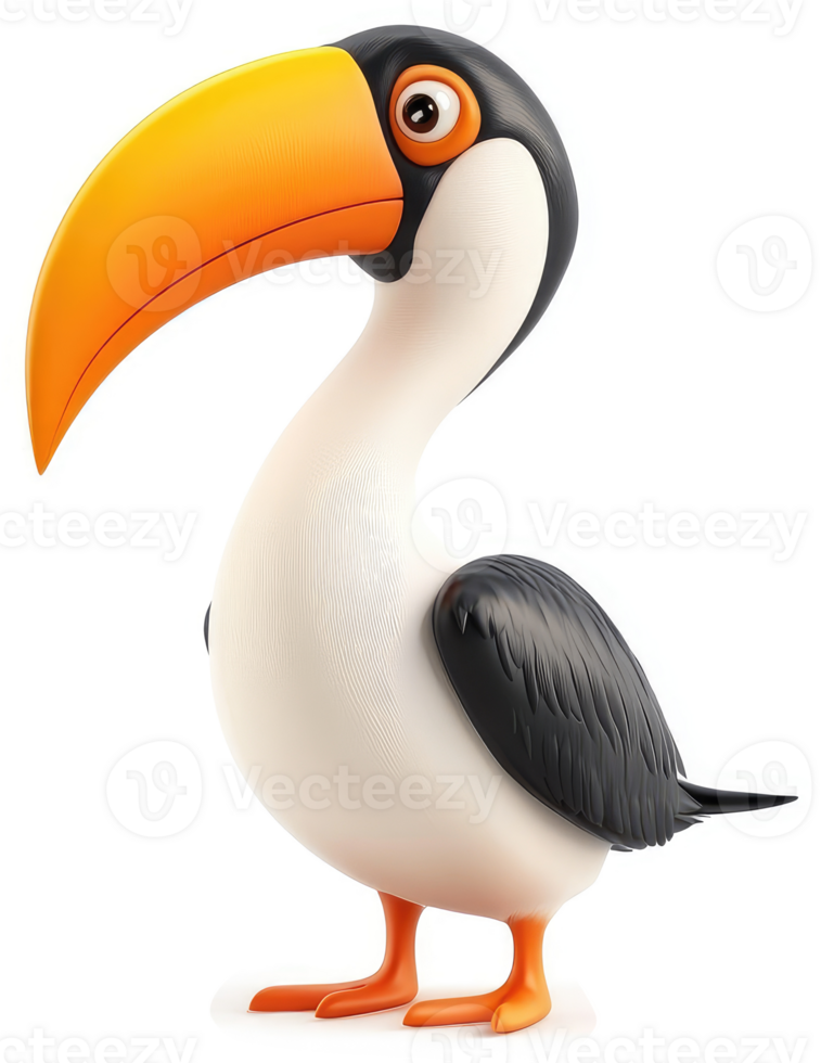 Cartoon toucan illustration, showcasing vibrant colors. png