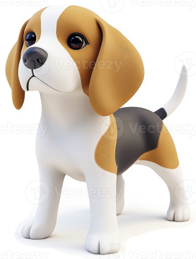Cute beagle puppy in cartoon style. png