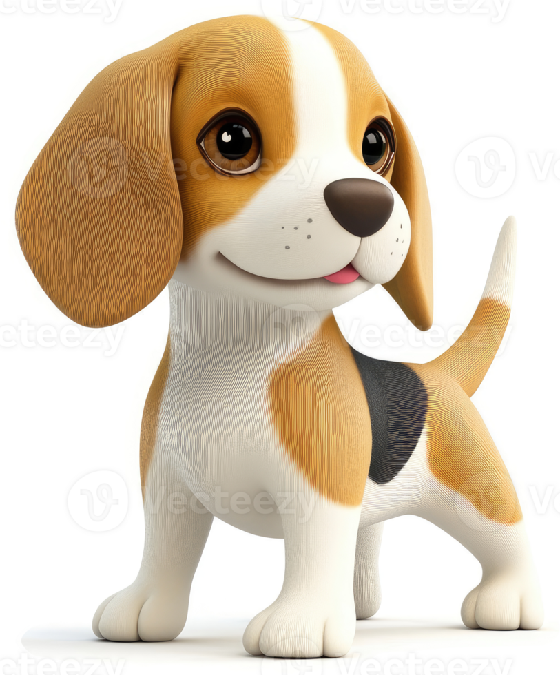 Cute beagle puppy with expressive eyes. png