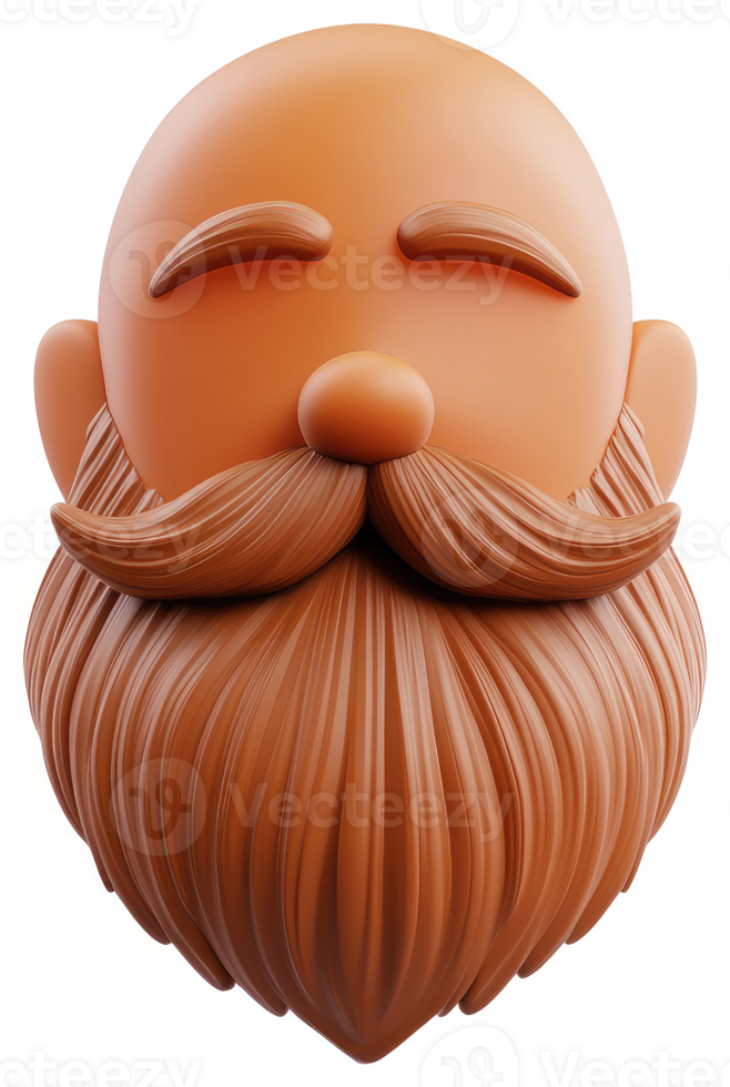 Smiling bald man with a large reddish-brown beard. png