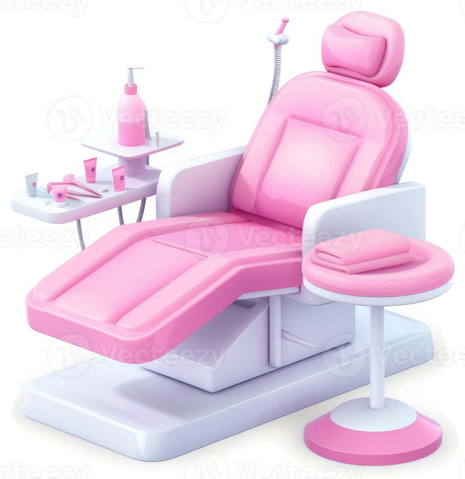 Pink aesthetic medical chair for spa or beauty treatments. png