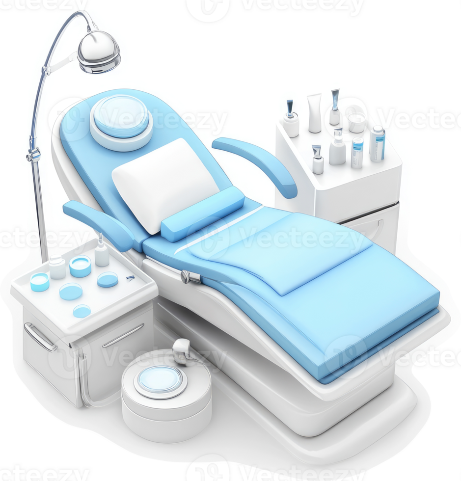 Modern beauty treatment spa bed and accessories. png