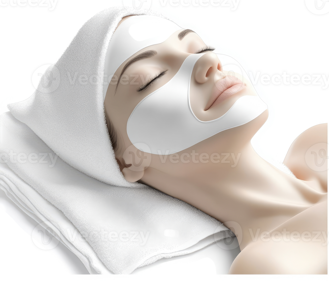 Relaxing facial treatment with soothing skin patches. png