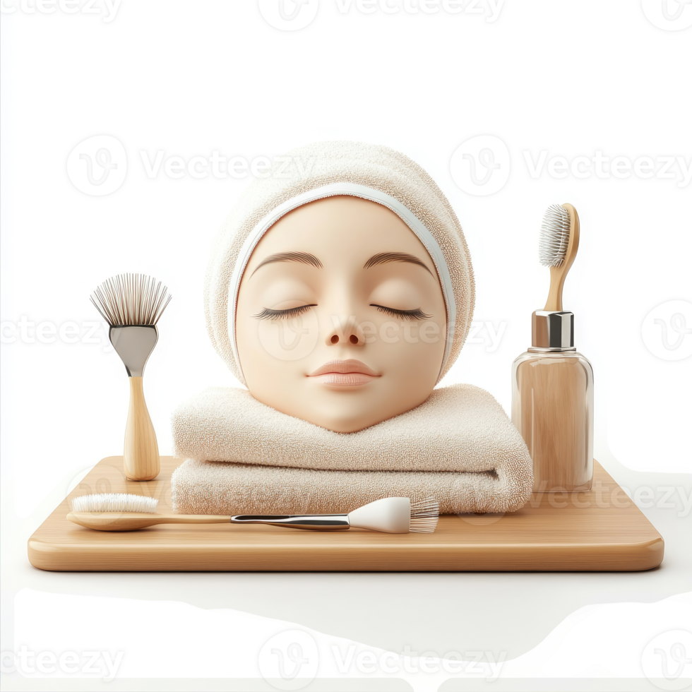 Facial care products arranged for a relaxing spa experience. png