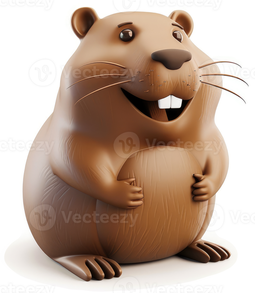 Cartoon groundhog with a cheerful expression. png