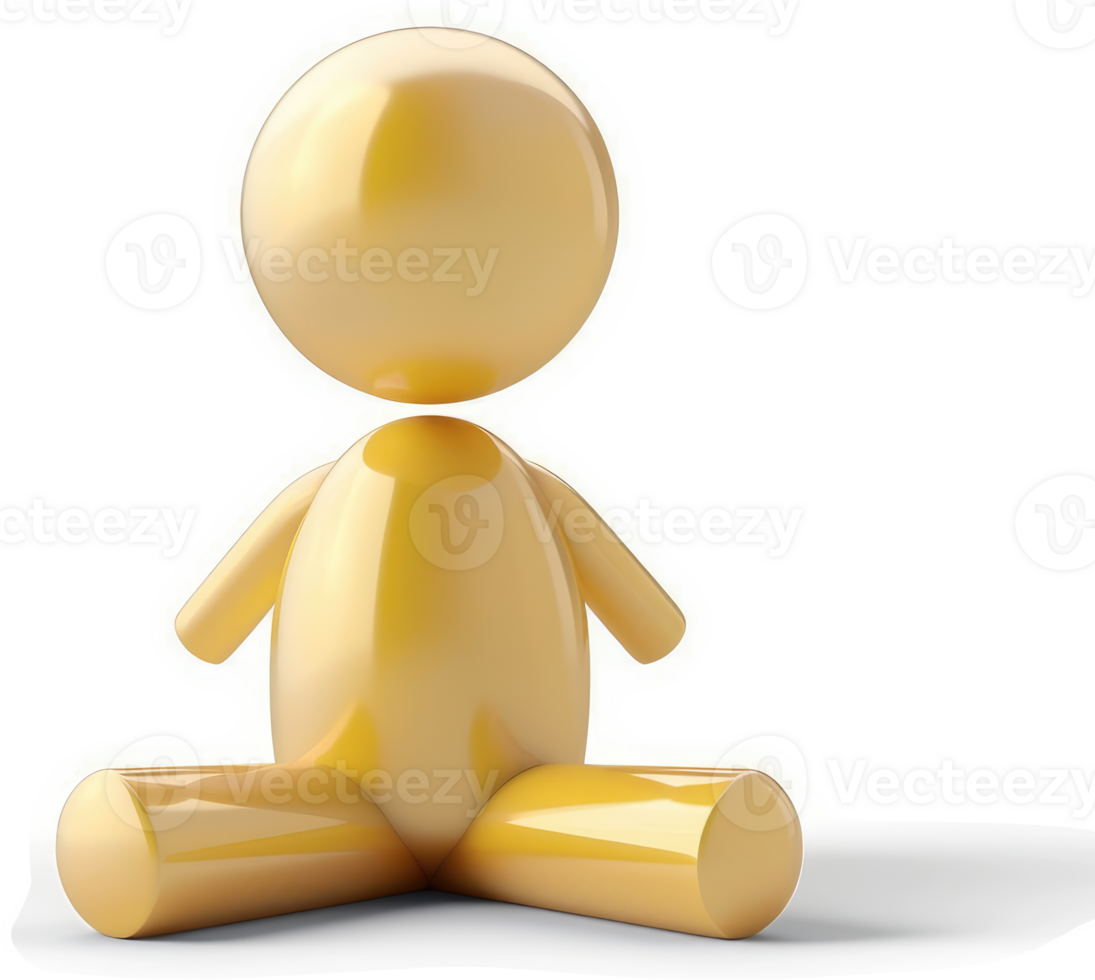 Gold-toned seated figure icon. png