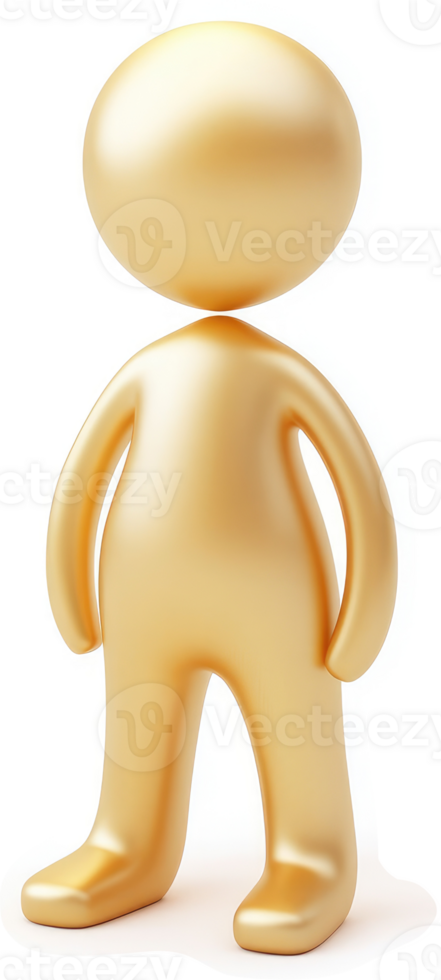Gold stylized figure standing upright. png