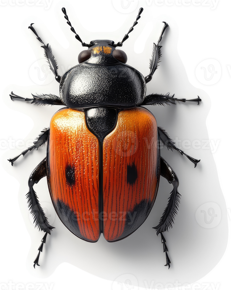 Detailed view of a colorful beetle. png