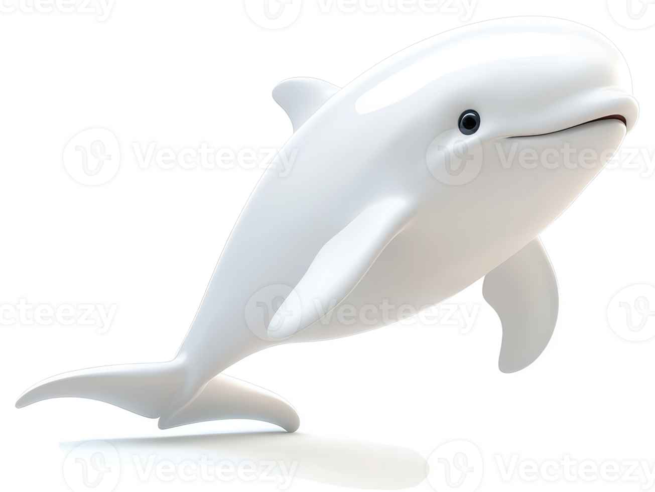 Joyful white dolphin leaping in a playful pose. png