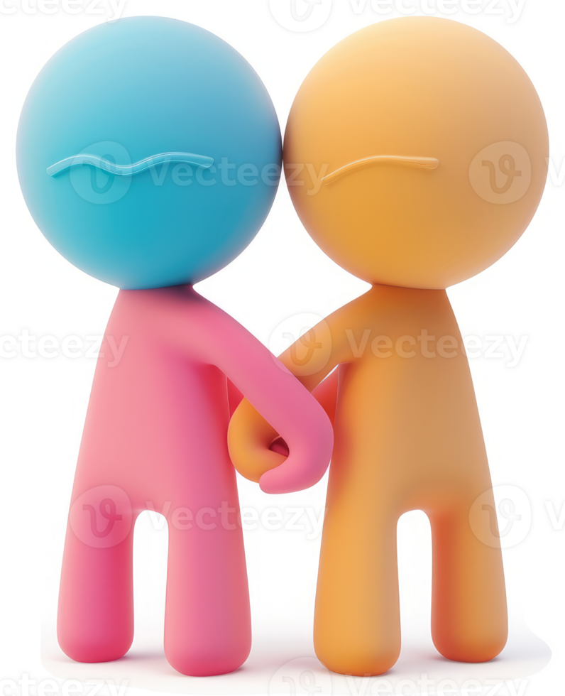 Two stylized figures holding hands, expressing empathy. png