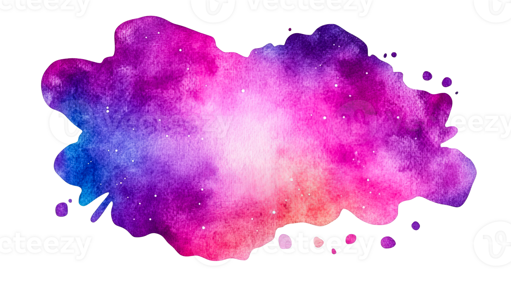 Watercolor galaxy cosmic nebula space spot background, cut out transparent png