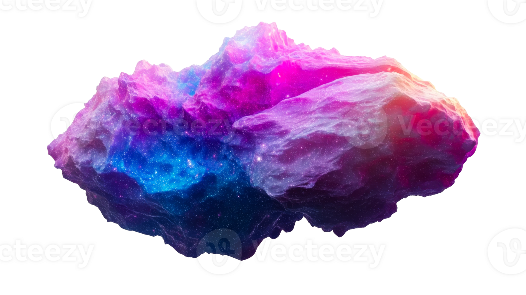 Fantasy asteroid with nebula and cosmic dust, cut out transparent png