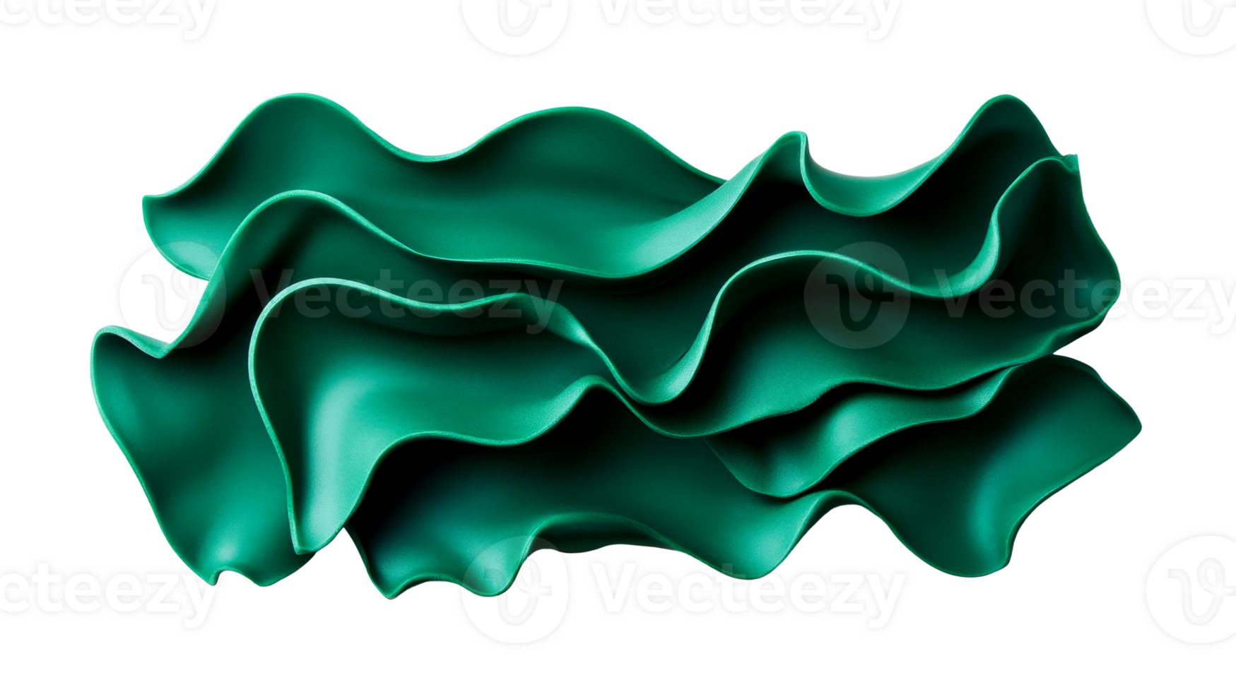 Abstract teal wavy shape, texture, fabric design, modern art, cut out transparent png