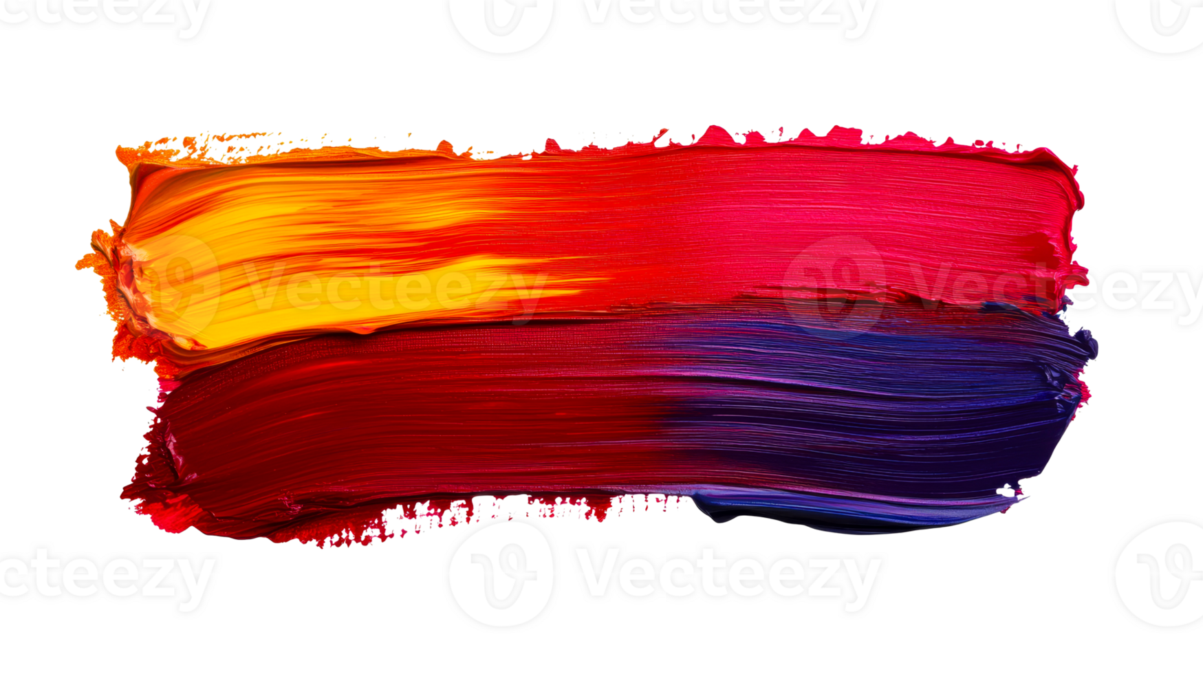 Colorful acrylic paint strokes with dynamic texture and vibrant blend, cut out transparent png
