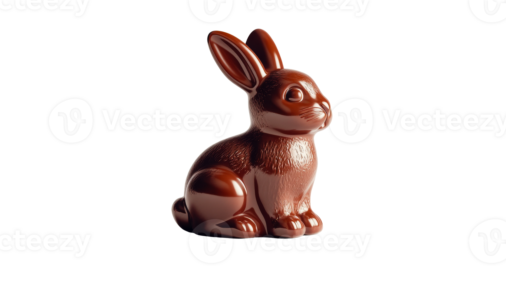 Easter bunny made of chocolate sitting up, sweet treat, cut out transparent png
