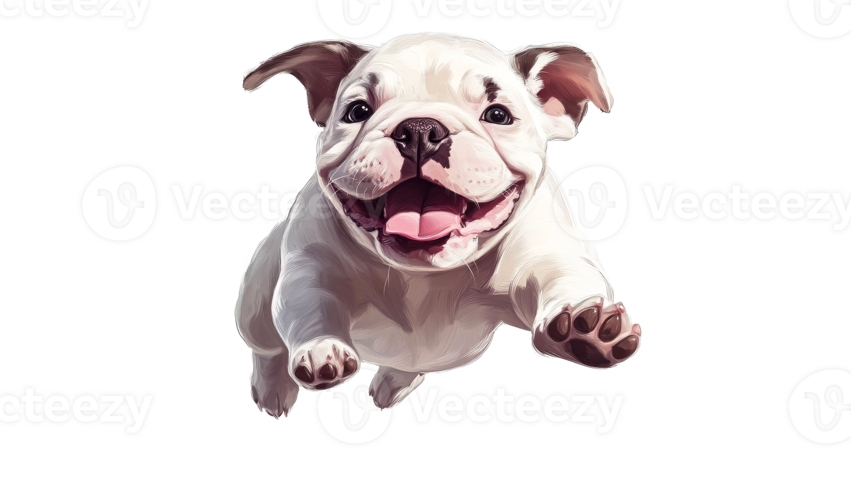 Adorable Bulldog Puppy with a Joyful Expression, cut out transparent png