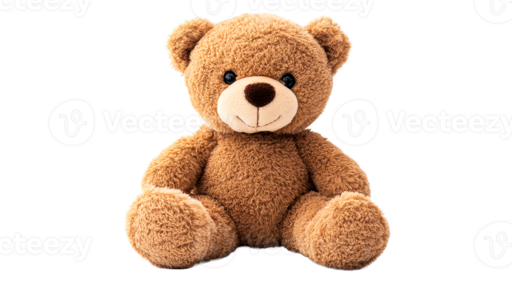 Toy teddy bear with fur, cuddly, cute and soft plush toy animal, cut out transparent png