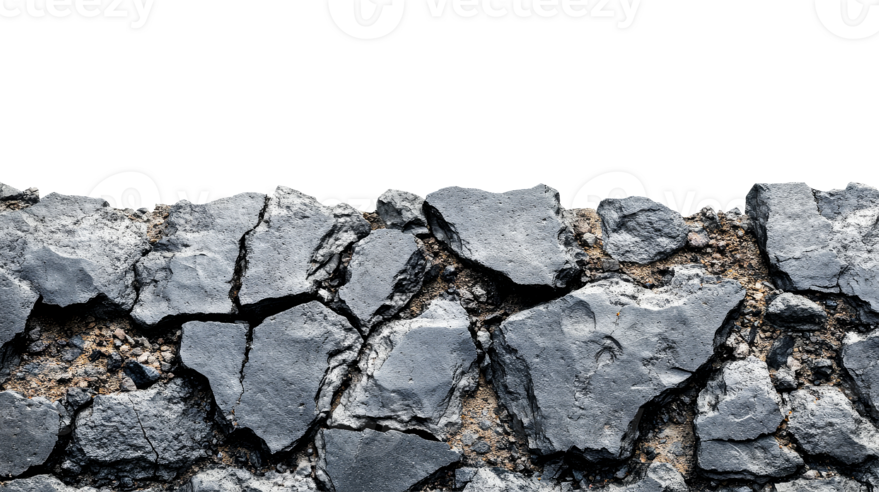 Rough Stone Wall Texture, Isolated, Fragmented, Broken, Cut Out Transparent png