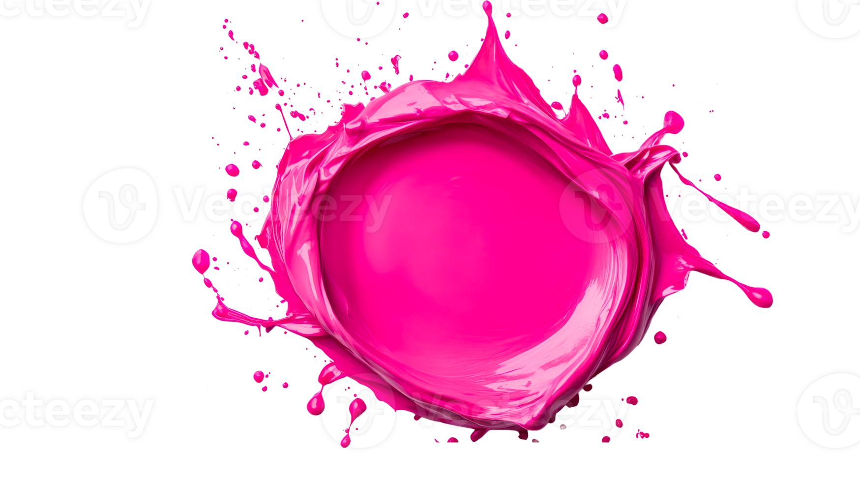 Pink paint splash, paint drop, explosion, frame shape, cut out transparent png