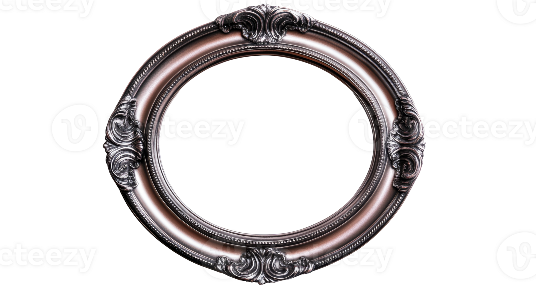 Round Ornate Frame, Vintage Elegant Style, Decoration, Isolated, cut out transparent png