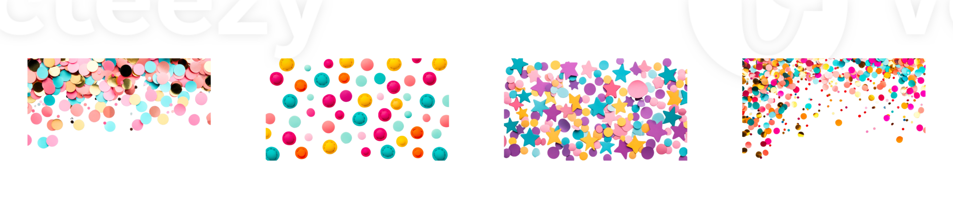 Festive Confetti Colorful Variety and Shape on Background , cut out transparent png