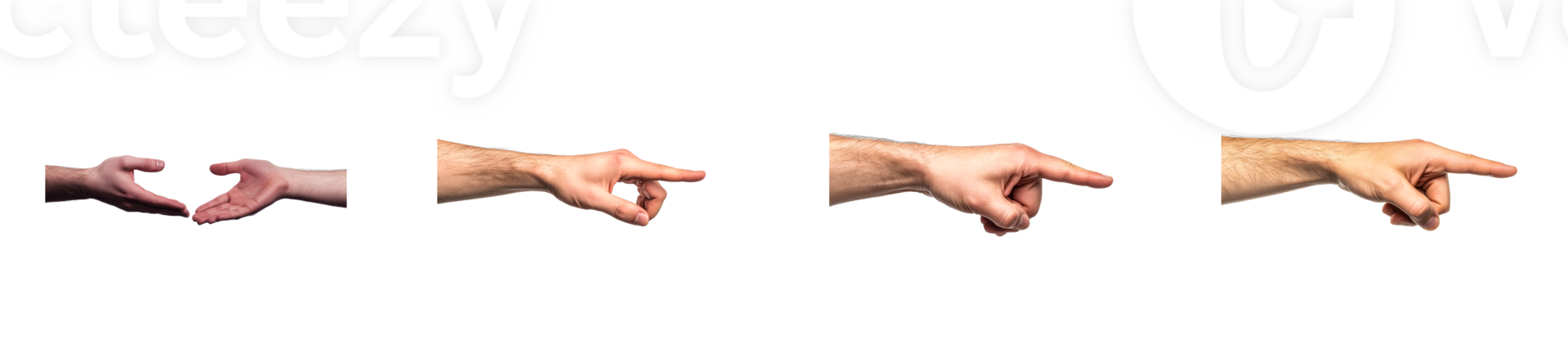 Diverse Hand Gestures on Black Background, Cut Out Transparent png
