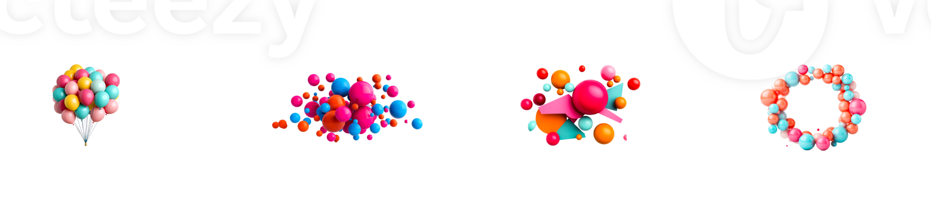 Colorful Balls, Geometric Shapes Renderings Collection, cut out transparent png