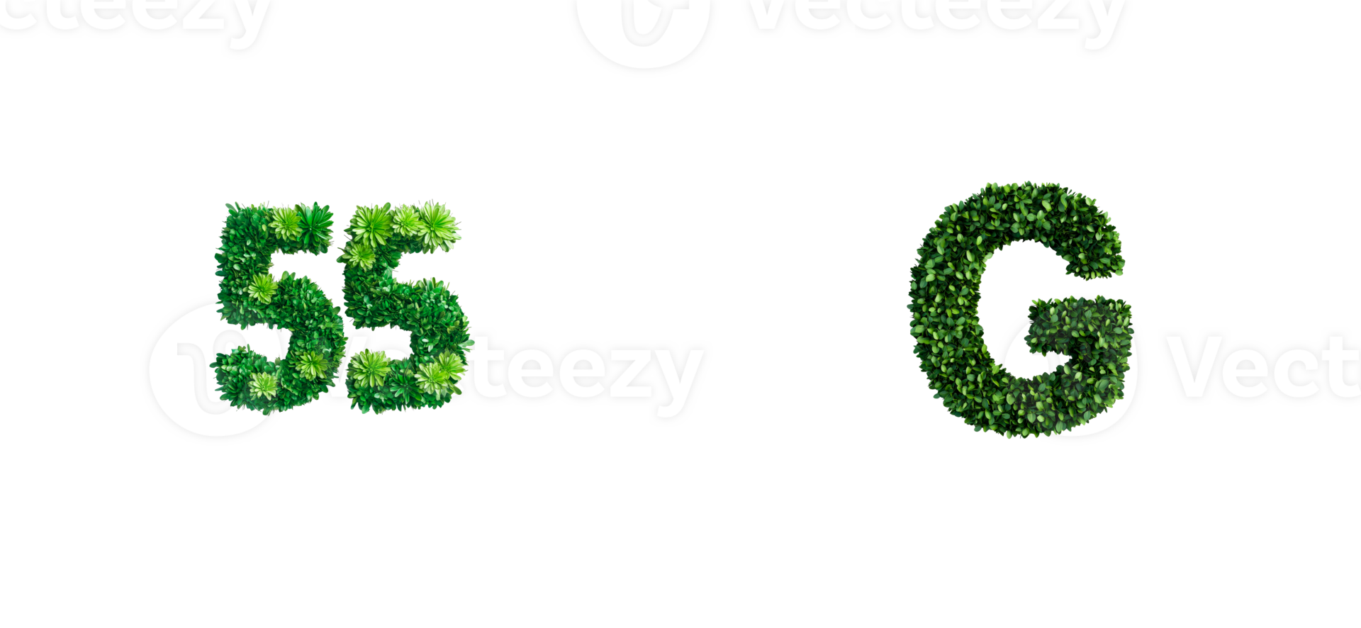 55G eco logo symbol, nature design concept, cut out transparent png
