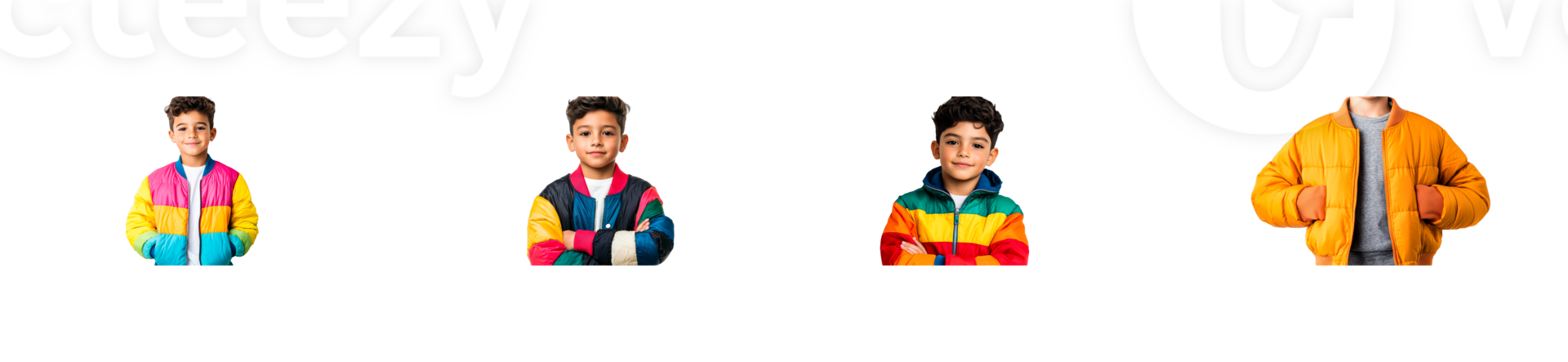 Smiling Boy in Colorful Jacket Posing with Arms Crossed, cut out transparent png