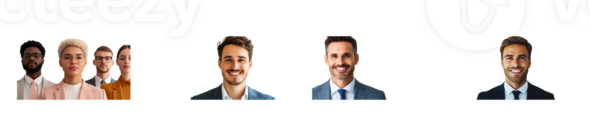 Business team portrait of professionals group, cut out transparent png