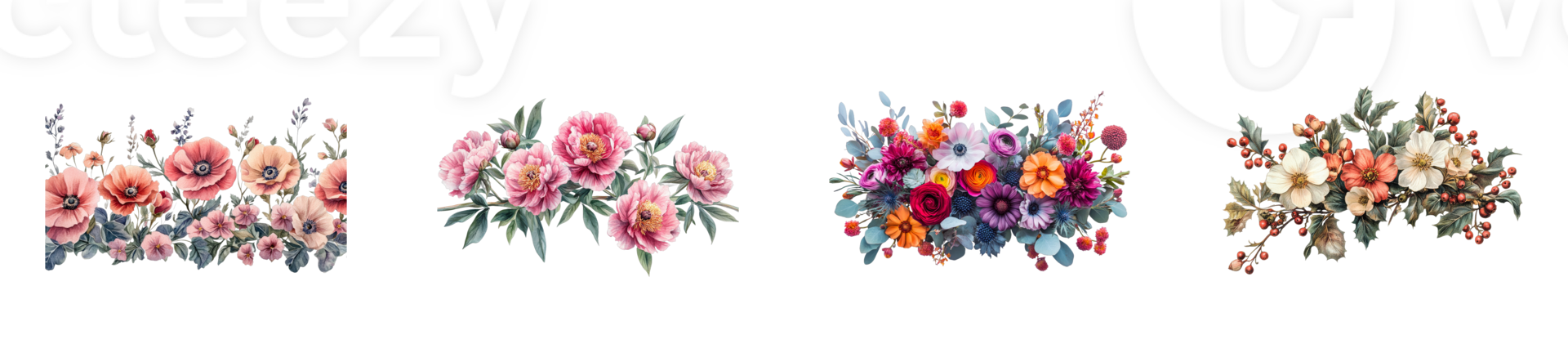 Floral arrangements with a transparent background for design use png