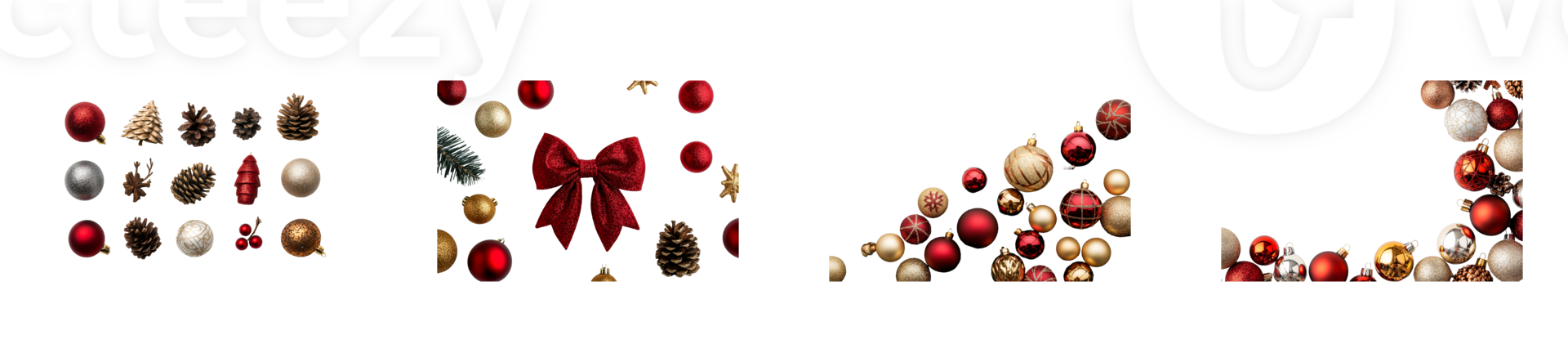 Beautiful Christmas decorations on a transparent bg png