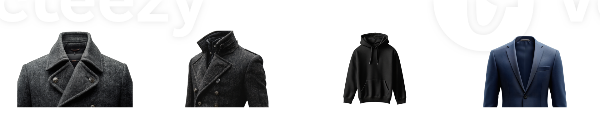 Stylish outerwear collection featuring diverse jackets and coats png