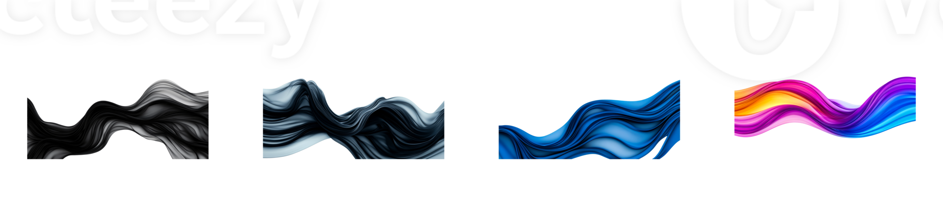 Colorful abstract wave patterns png