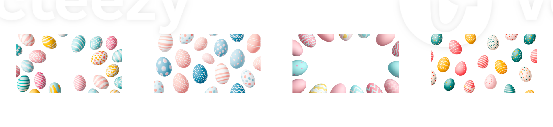 Colorful decorative Easter eggs on transparent background png