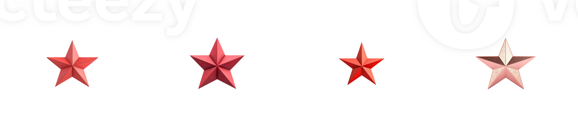 Colorful stars in a line on a clear background png