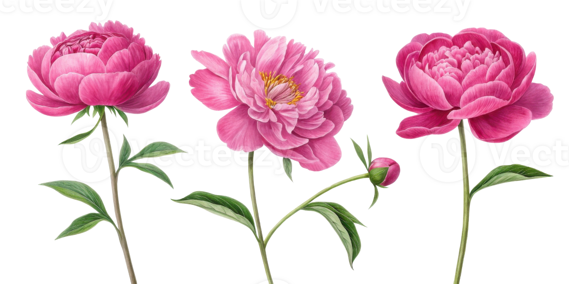 Beautiful peony flowers in various stages of bloom showcase their vibrant pink hues and delicate petals, perfect for any floral arrangement png