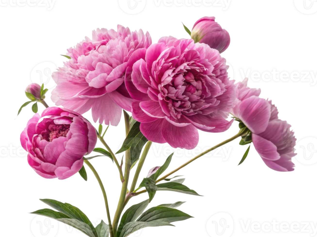 Beautiful peony flowers bloom in vibrant shades of pink, showcasing their delicate petals and lush greenery png