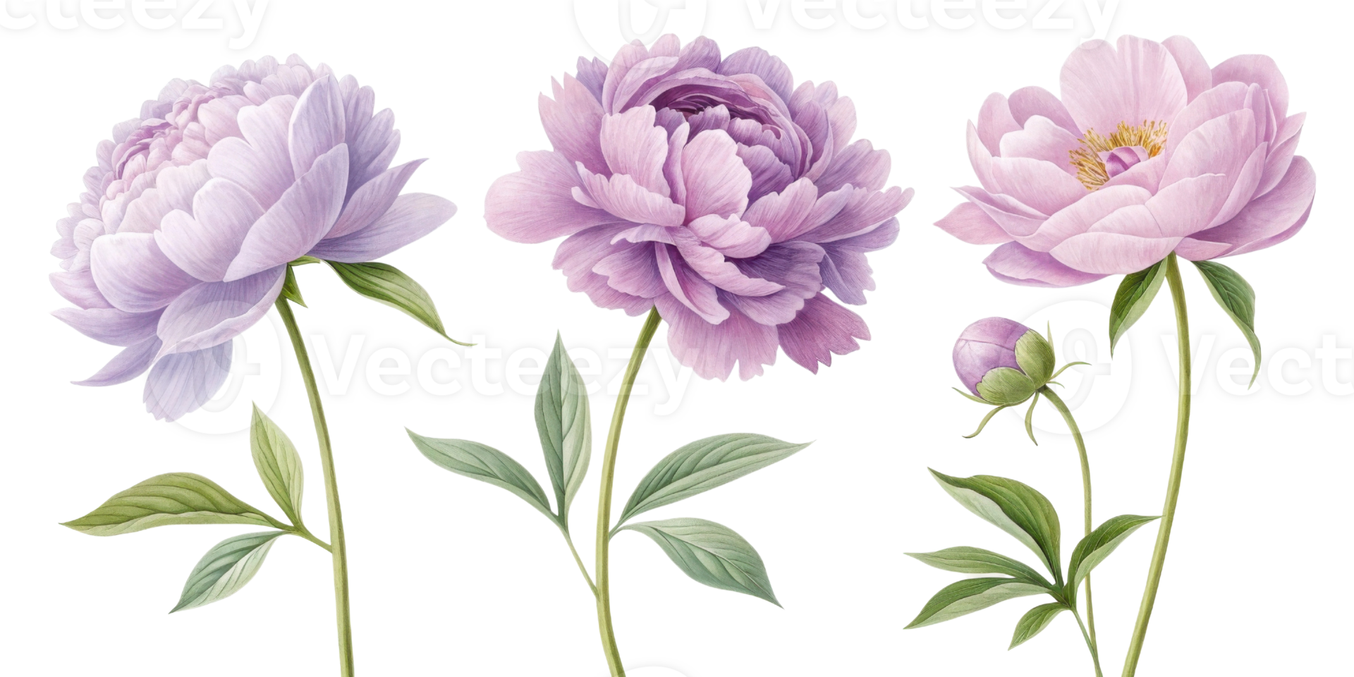 Peony flowers in various shades showcase their delicate beauty and elegance, perfect for adding charm to any floral arrangement png