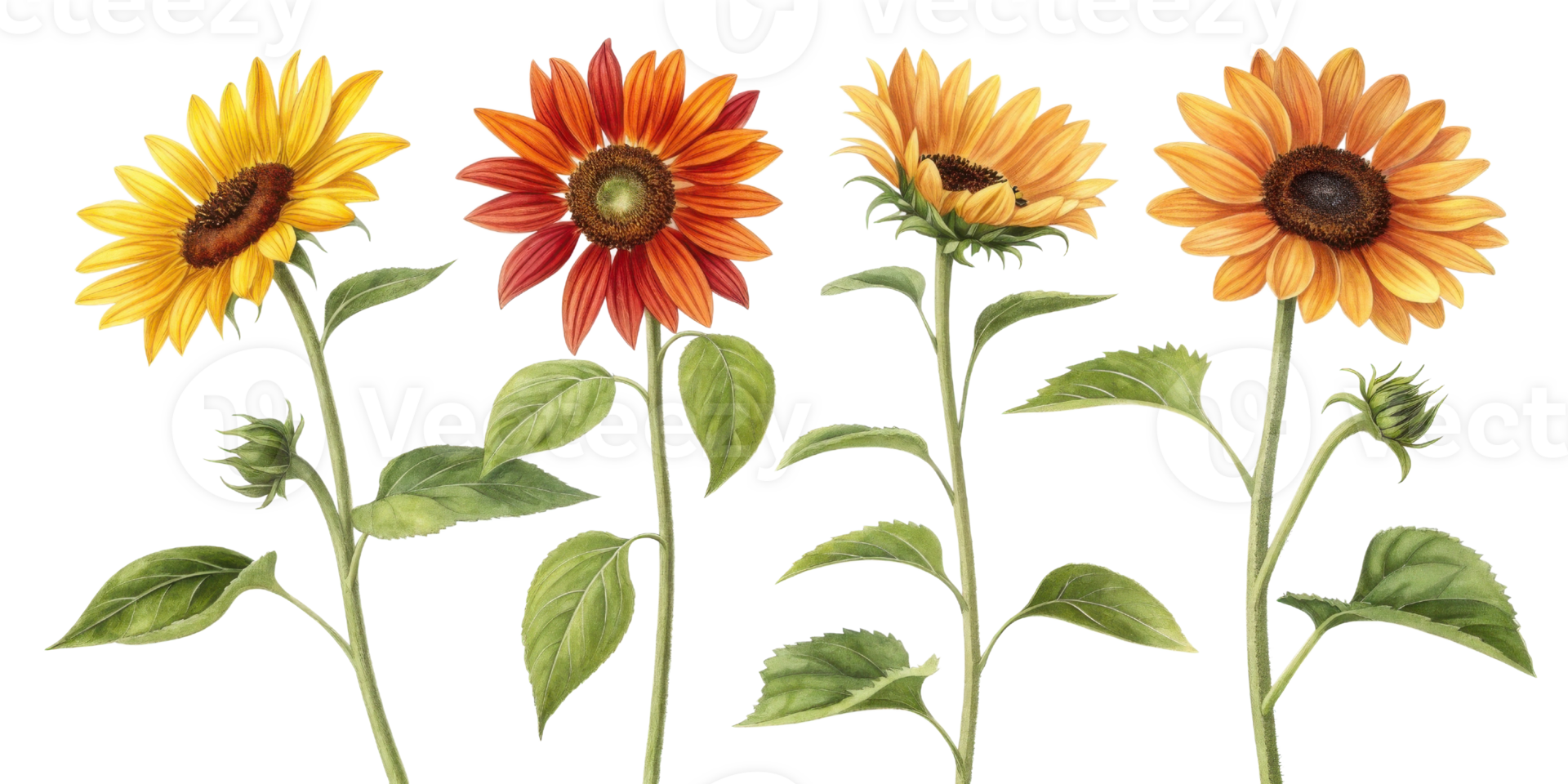 Sunflowers bloom in vibrant colors showcasing their beauty and charm, bringing joy and warmth to any setting png