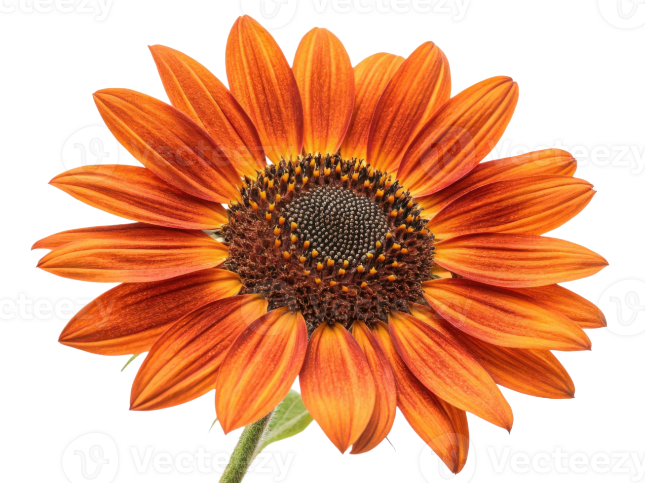 vibrant sunflower with striking orange petals radiates warmth and beauty, symbolizing joy and positivity in any setting png