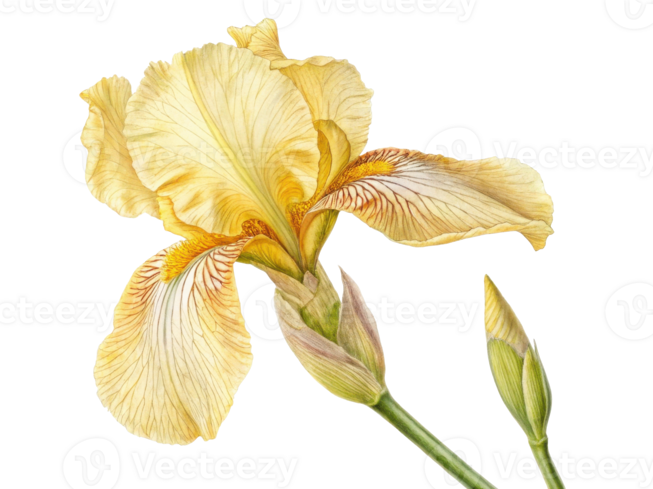 beautiful iris flower with delicate yellow petals and intricate details showcases nature elegance and charm png