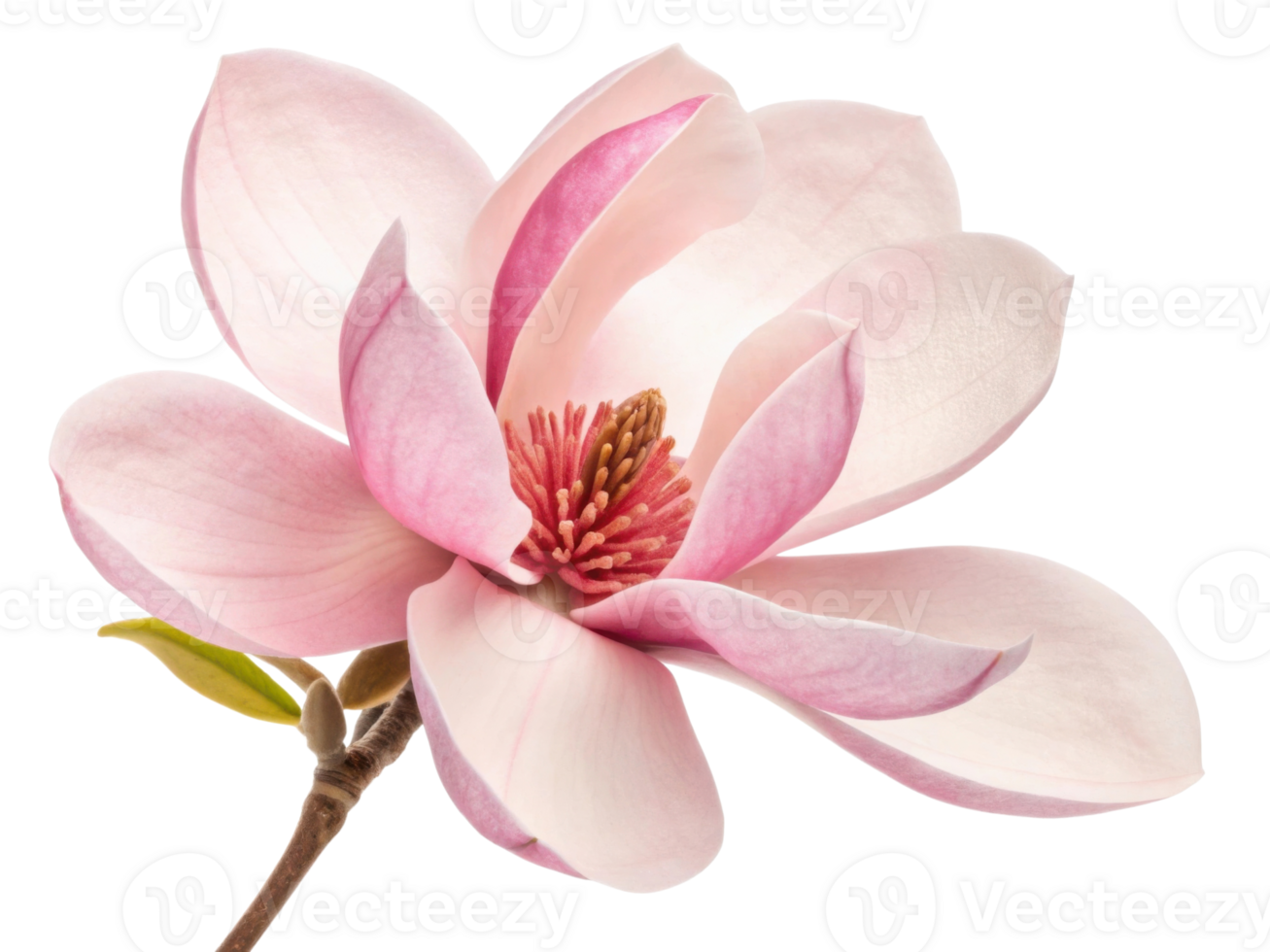 beautiful magnolia flower showcases delicate pink petals and rich center, symbolizing elegance and grace in nature design png