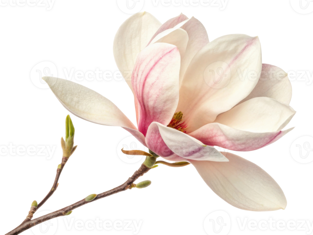 beautiful magnolia flower blooms gracefully with soft pink and white petals showcasing its delicate charm png