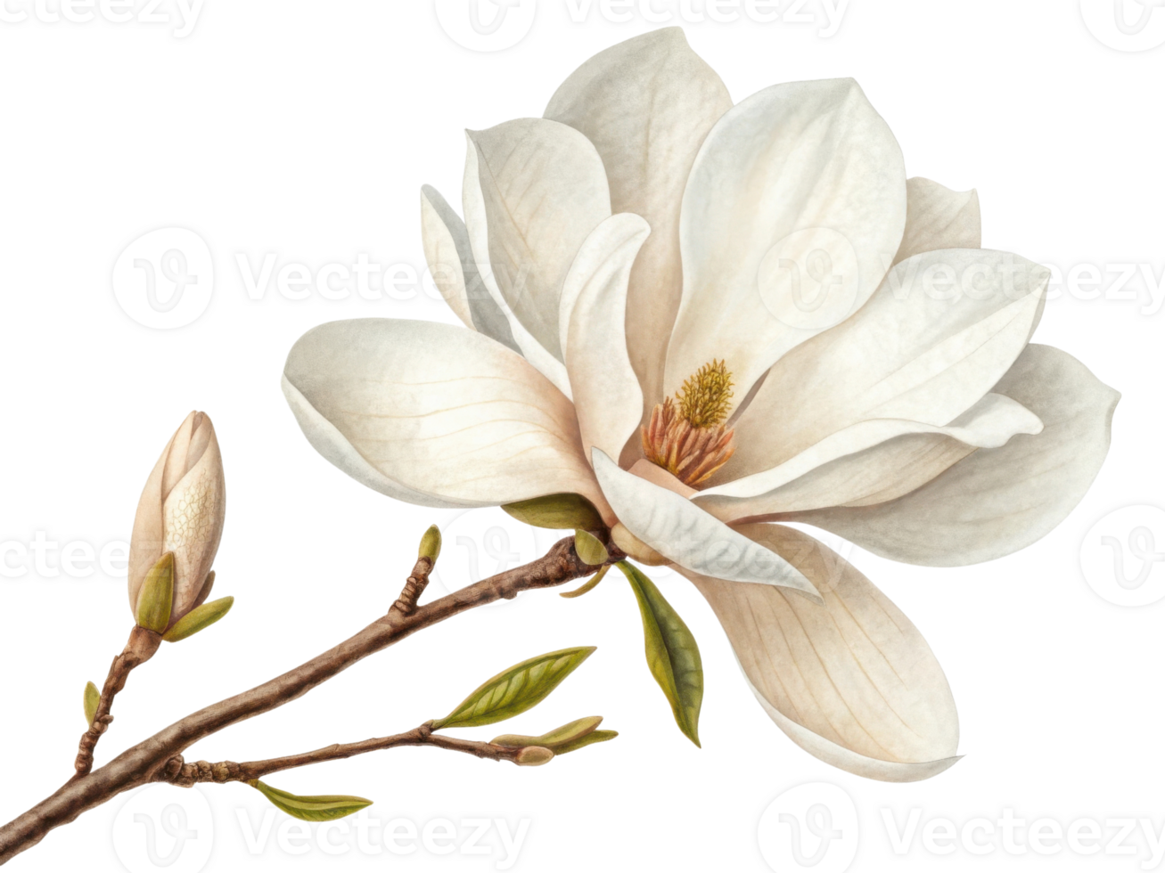 beautiful magnolia flower blooms gracefully showcasing its delicate petals and vibrant center. This stunning flower symbolizes purity and beauty png